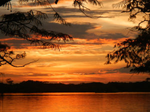 A stunning sunset at Ecuador's Amazon Basin
