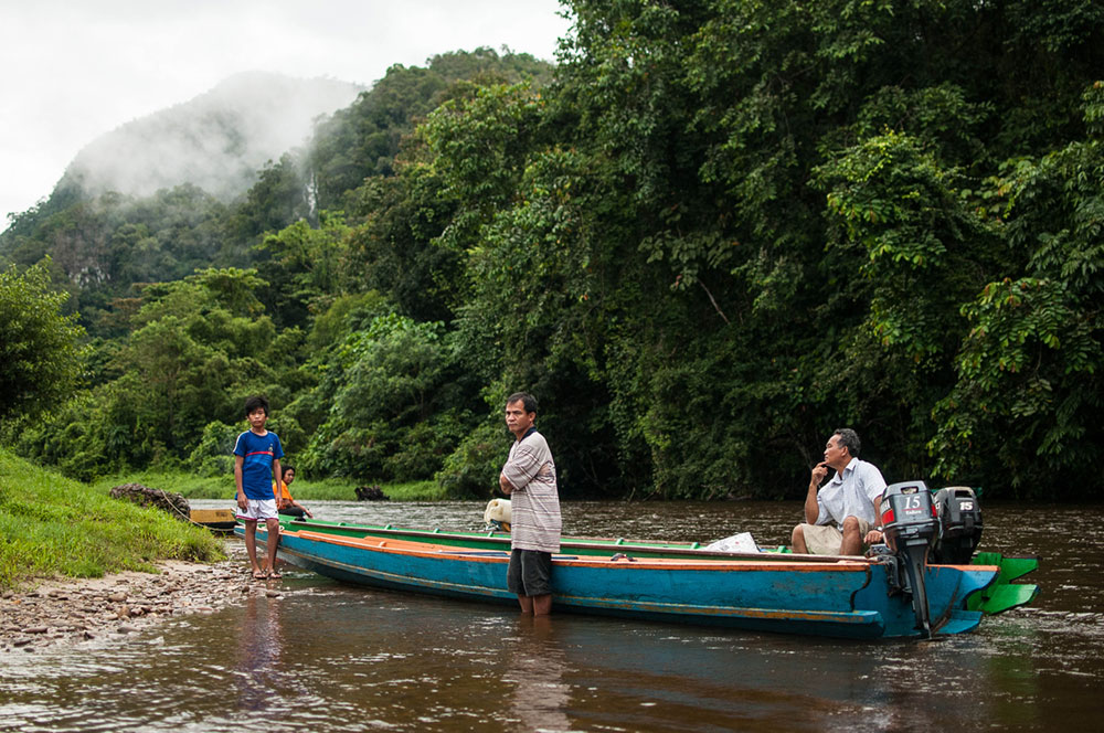 Canoe into Mulu National Park Borneo