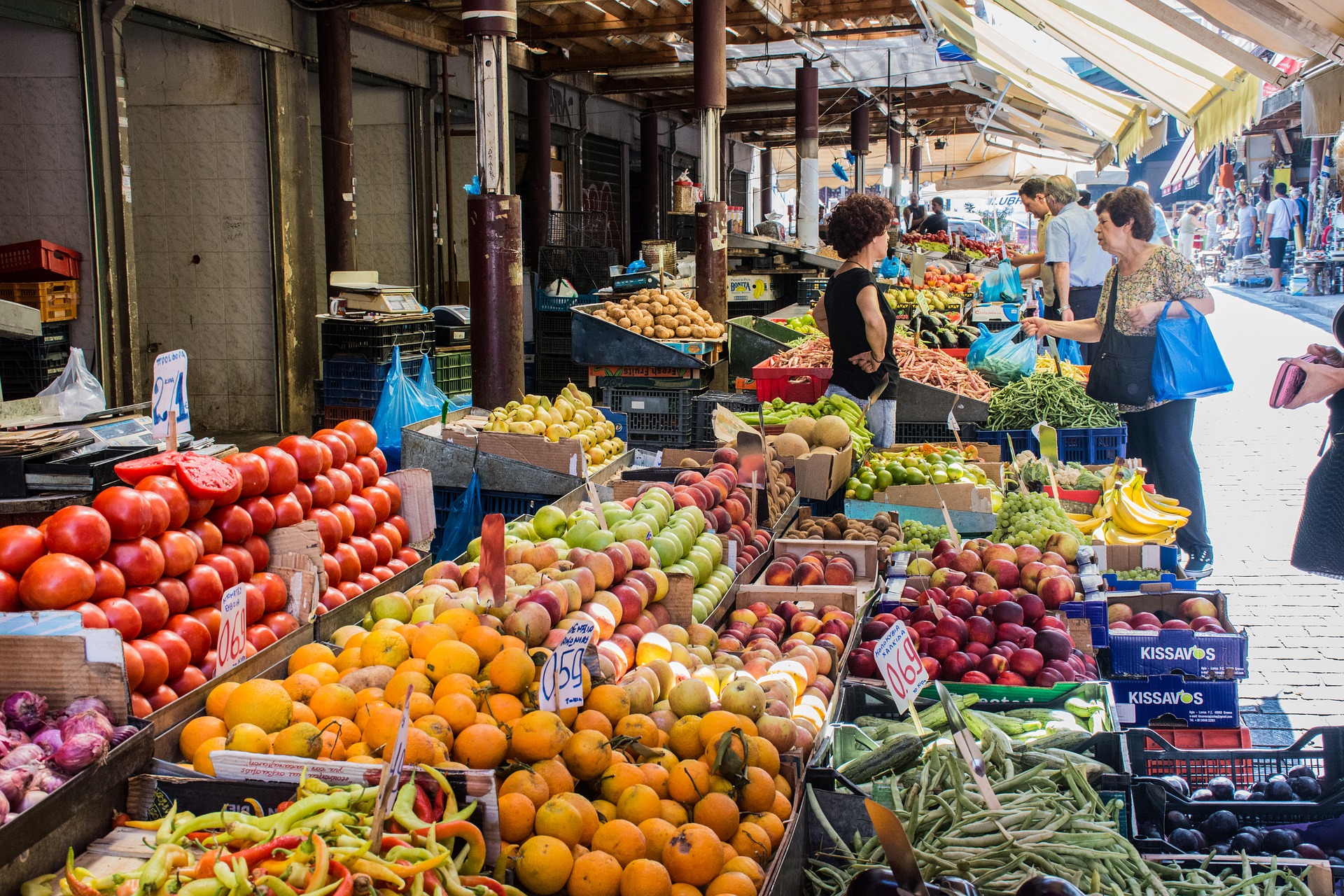 A local food market in Athens